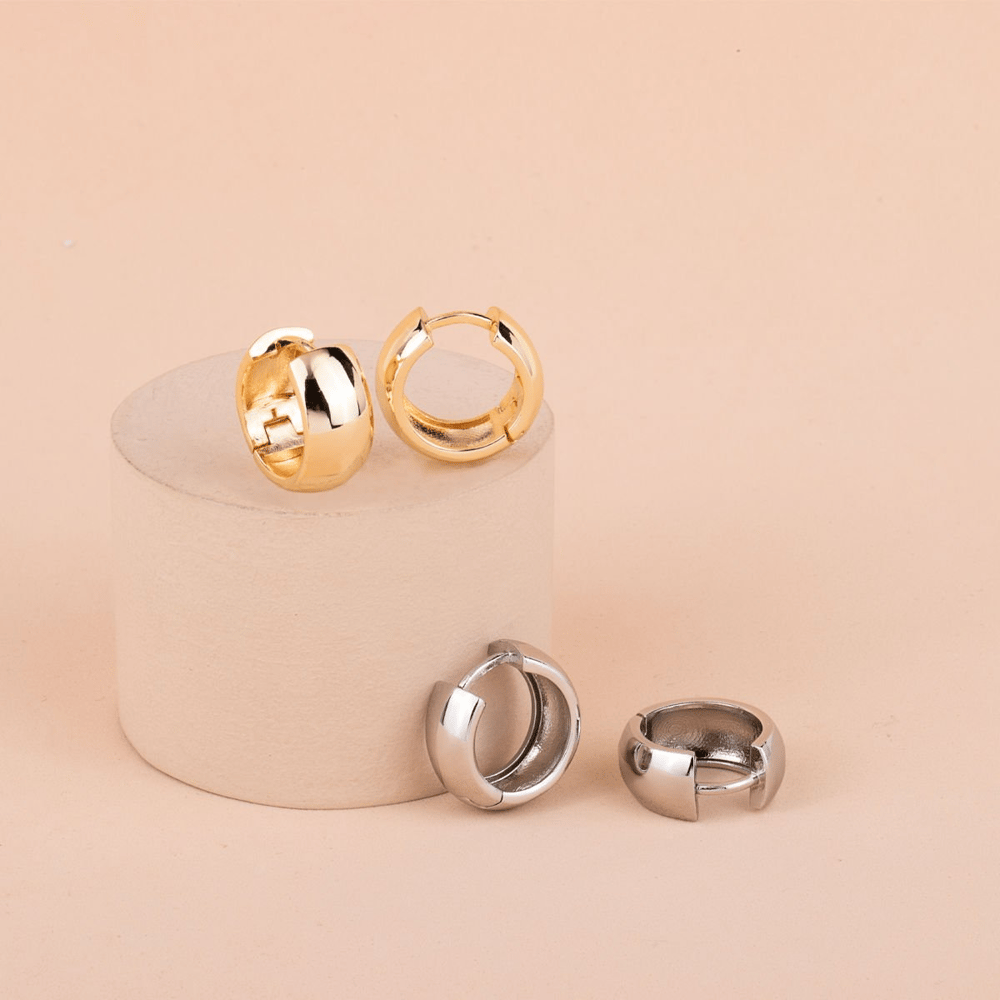 Özel Seri Kalın Halka Küpe 1,5cm