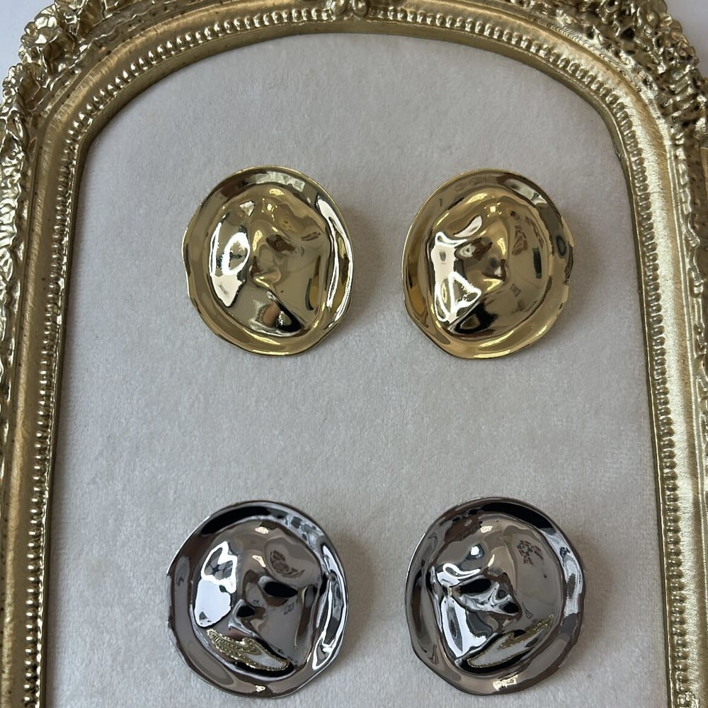 Özel Seri Oval Plaka Küpe 4 cm