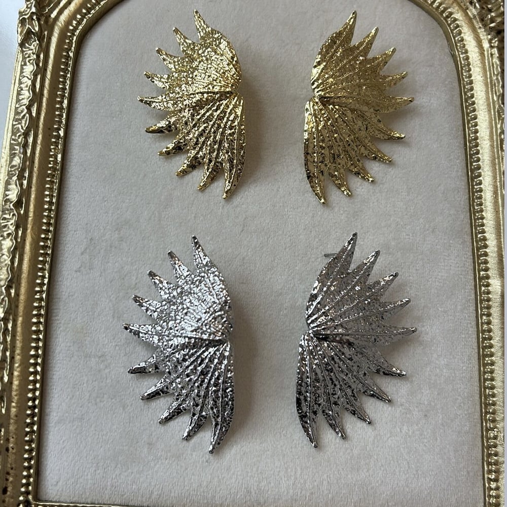 Özel Seri Plaka Kanat Küpe 6 cm