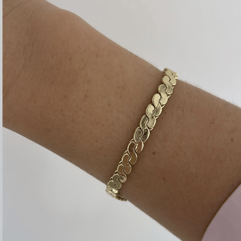 Özel Seri S Kıvrım Zincir 18cm Gold
