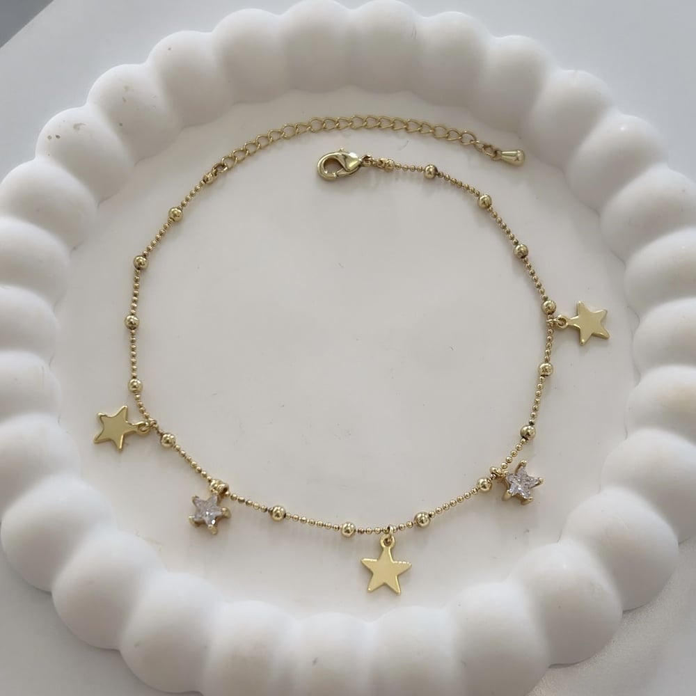 Özel Seri Taşlı Yıldızlı Halhal 25cm