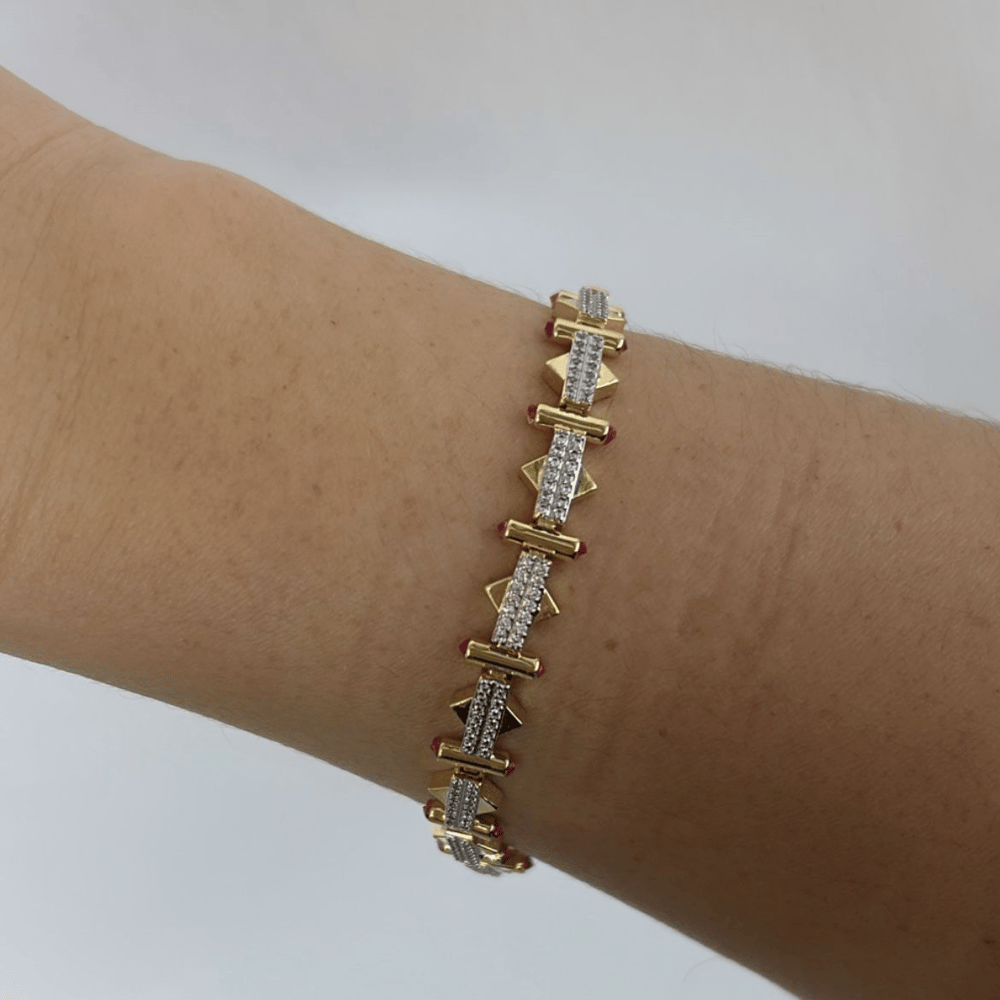 Özel Seri Zirkon Taşlı Bage Bileklik 19cm
