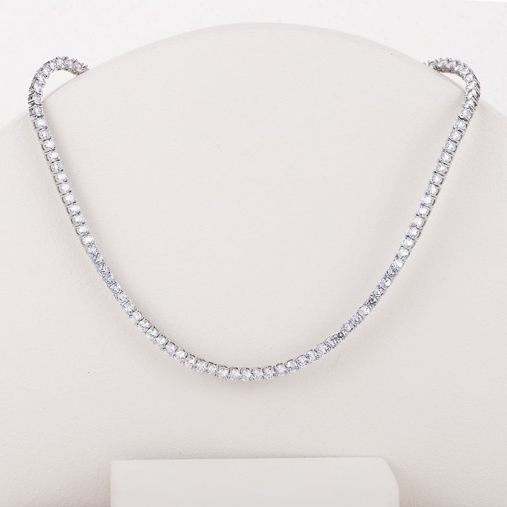 Özel Seri Zirkon Taşlı Döküm Su Yolu Kolye 4mm 46.5cm