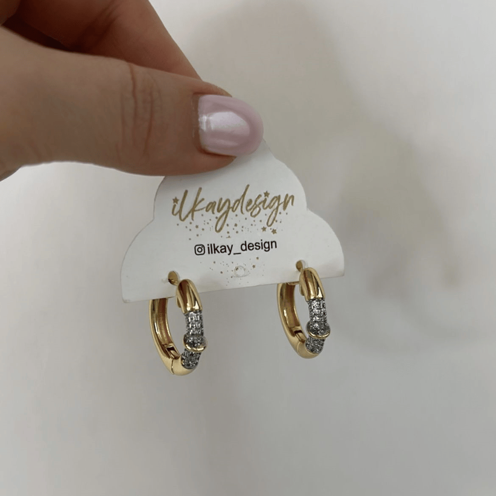 Özel Seri Zirkon Taşlı Halka Küpe 2 cm