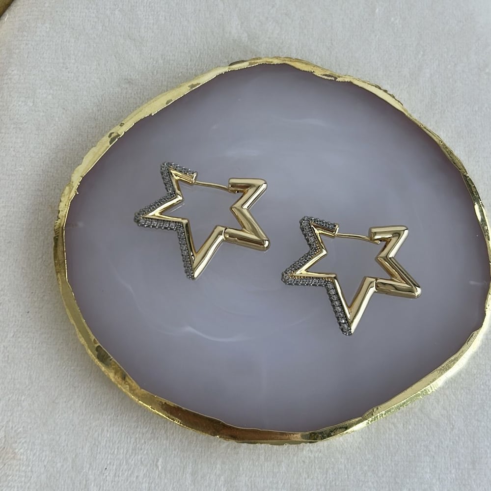 Özel Seri Zirkon Taşlı Yıldız Küpe 2,5cm