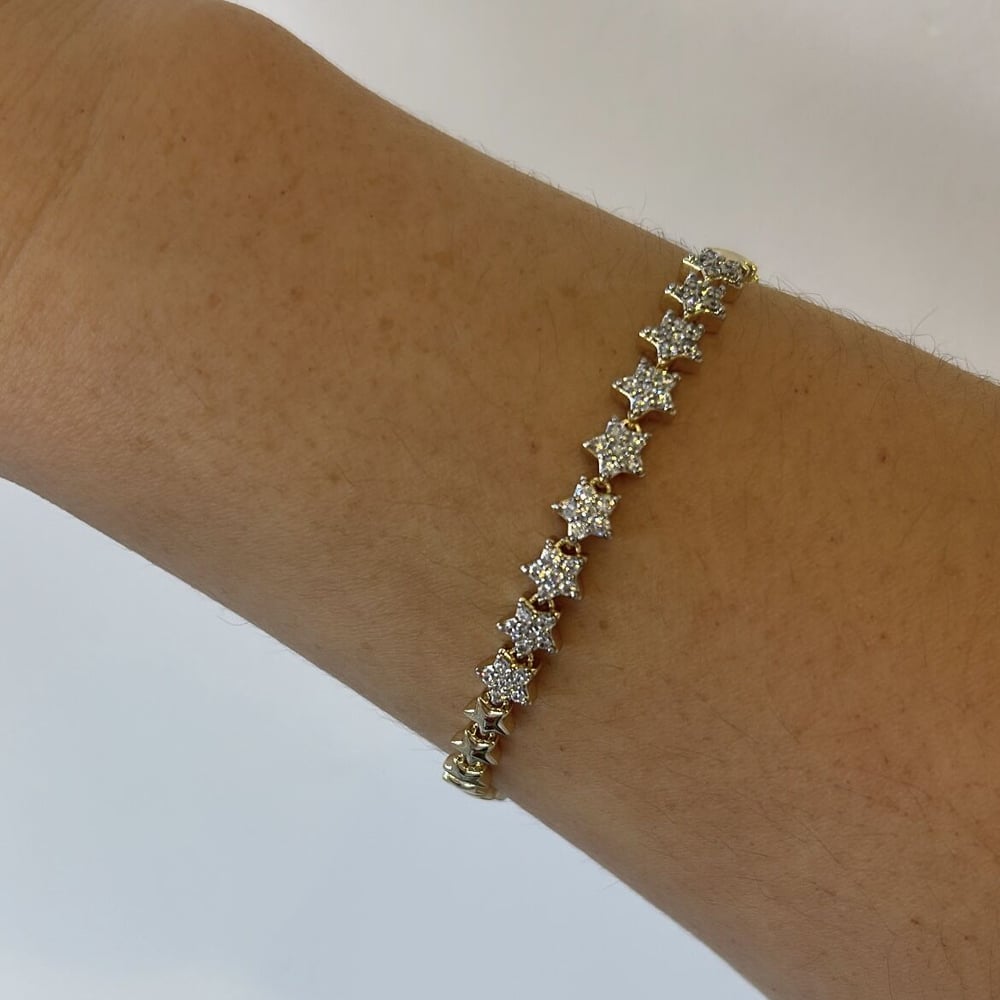 Vip Seri 14K Gold Yıldızlı Bileklik 18cm