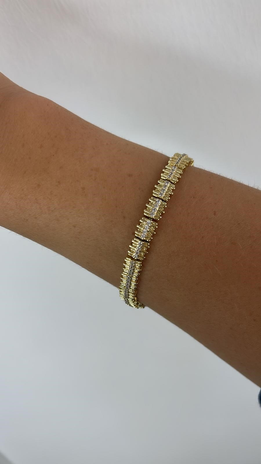 Özel Seri 14K Gold Taşlı Ritm Bileklik 19cm
