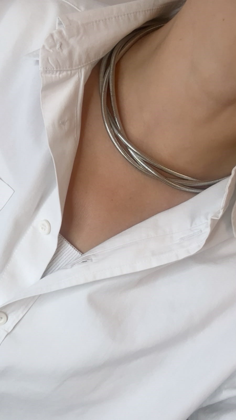 Özel Seri Gümüş Burgu Choker Kolye 