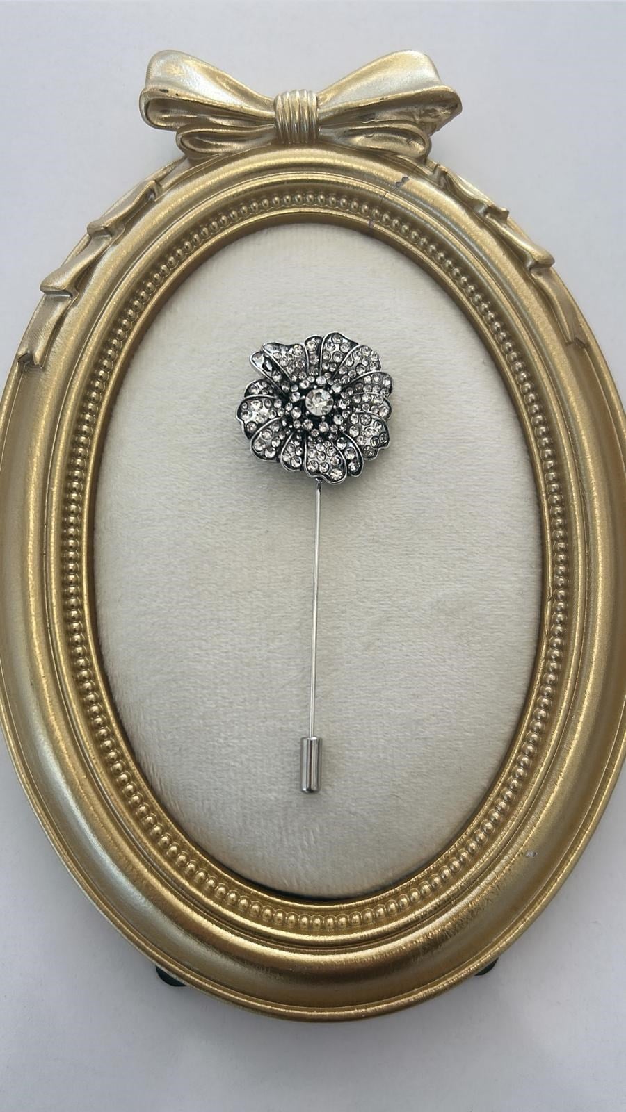 Taşlı Çiçekli Broş 8cm