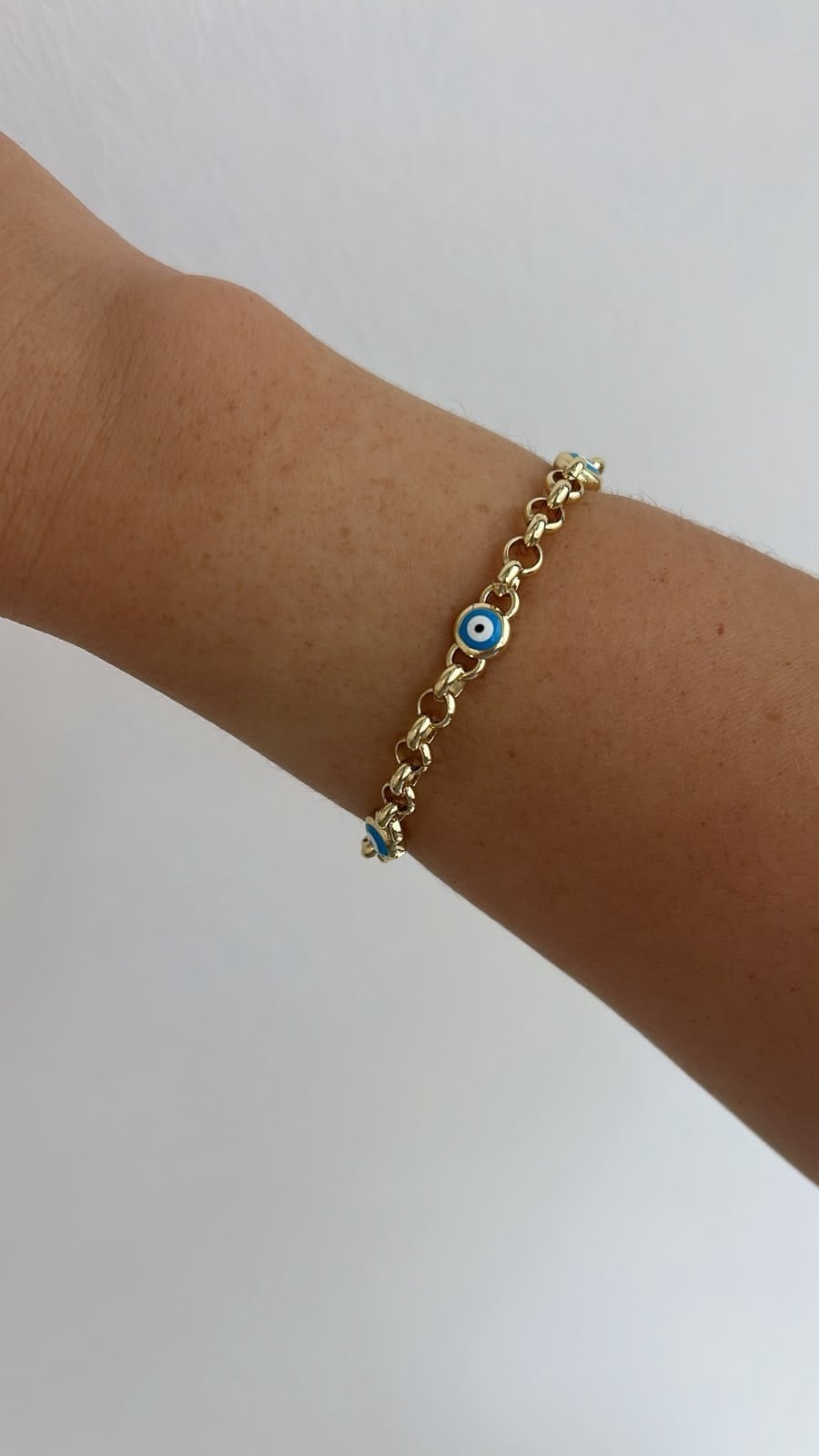 Vip Seri 14K Gold Nazar Boncuklu Bileklik 20 cm