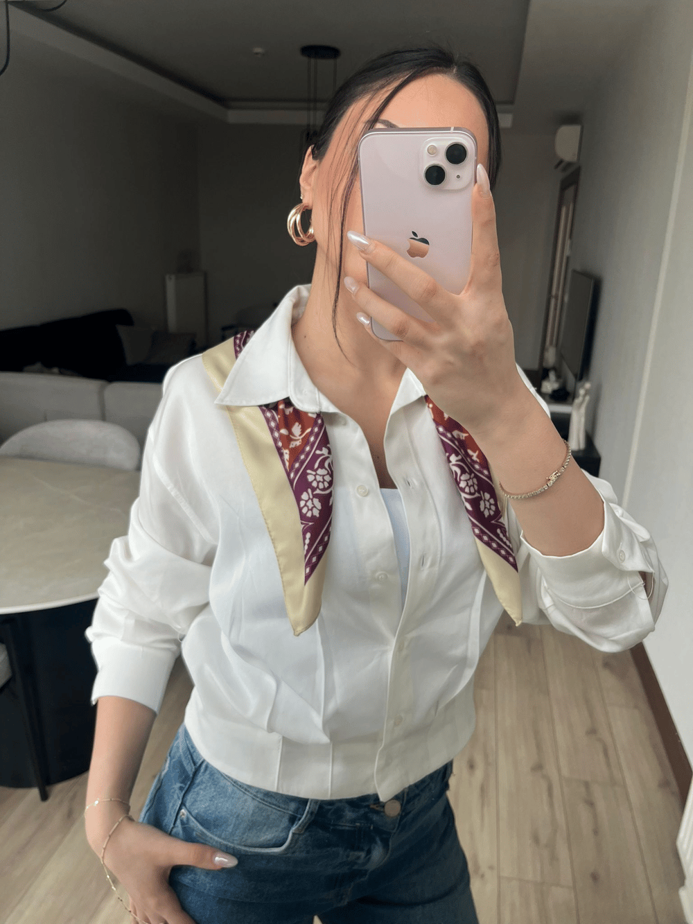 Lastik Detaylı Crop Gömlek