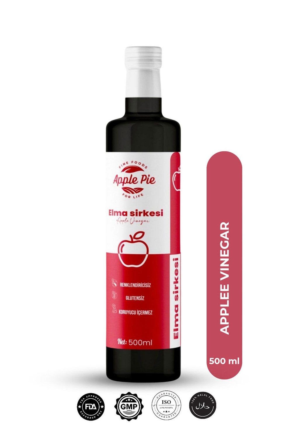 Elma Sirkesi Net 500 ml Doğal Fermantasyon Apple Cider Vinegar