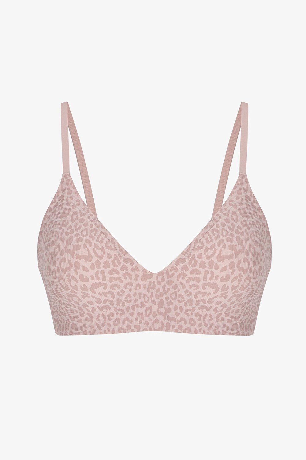 Pembe Invisible Görünmez Ribbed Üçgen Sütyen
