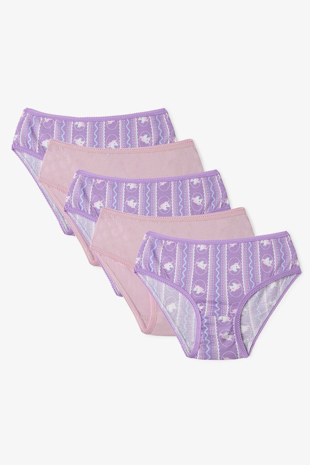 Pembe Kız Çocuk Sleepycorn Pamuklu 5li Slip Külot