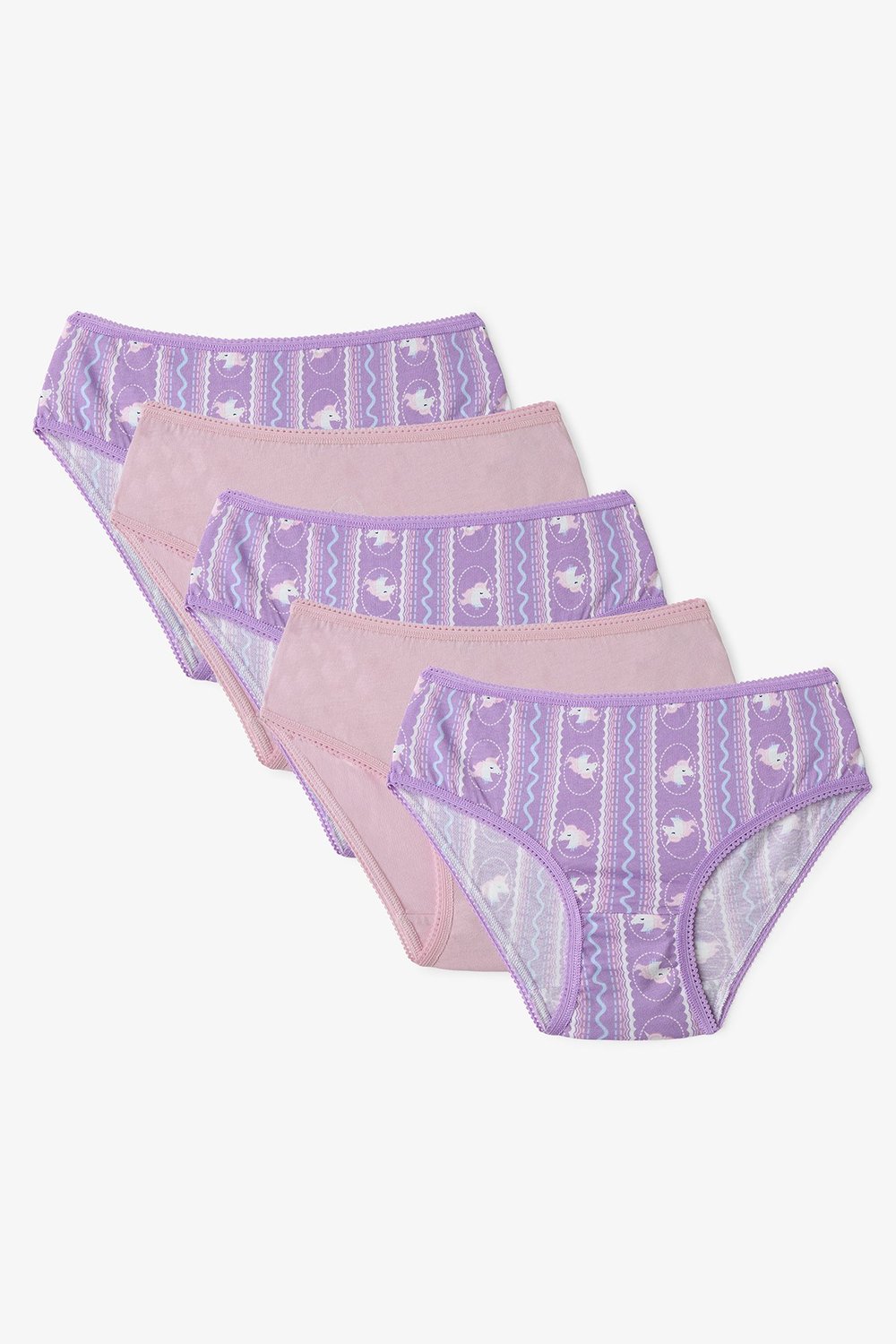 Pembe Kız Çocuk Sleepycorn Pamuklu 5li Slip Külot