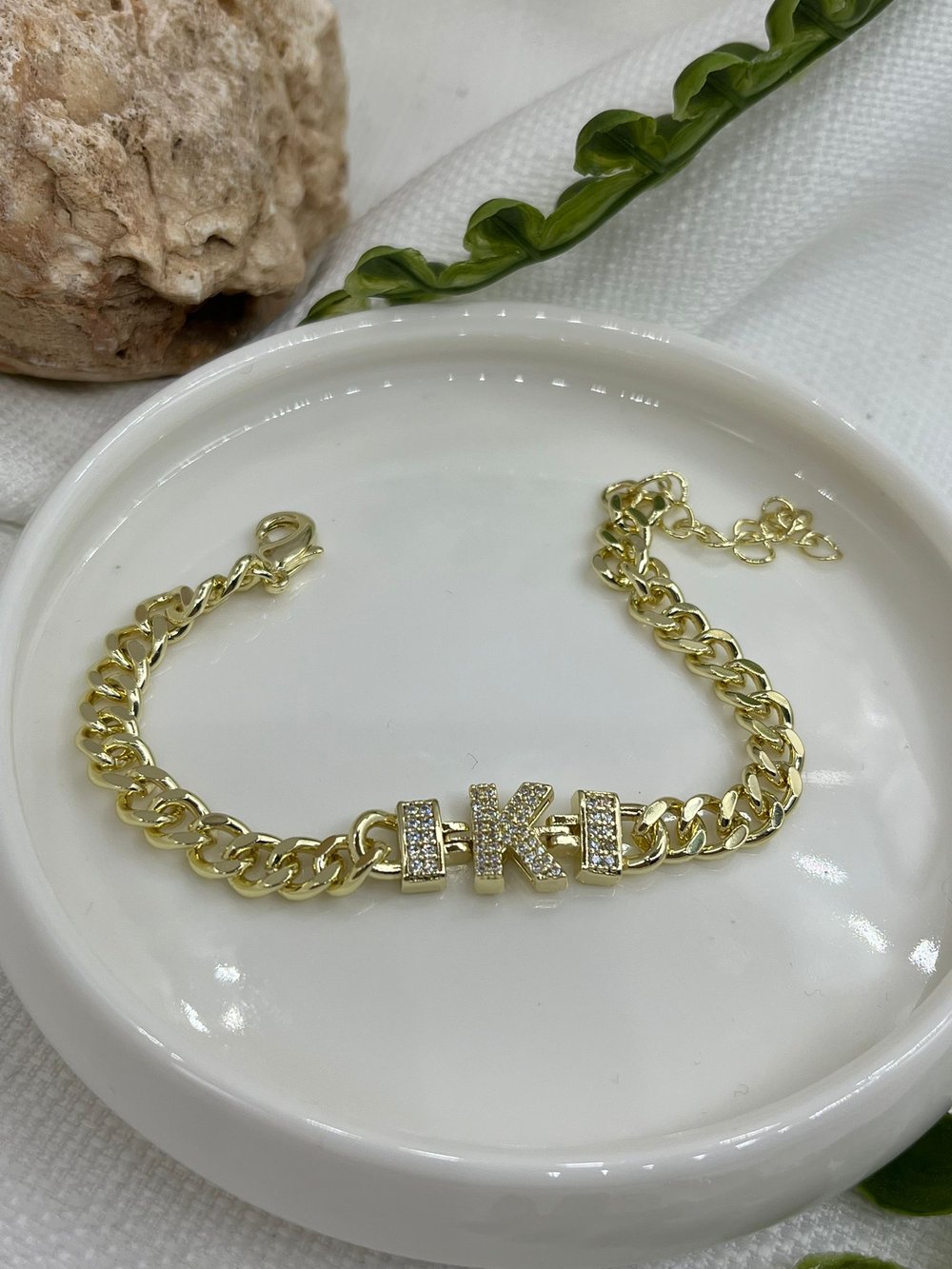 ÇELİK HARF BİLEKLİK 14K RENK