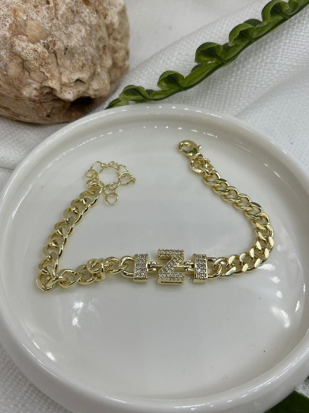 ÇELİK HARF BİLEKLİK 14K RENK