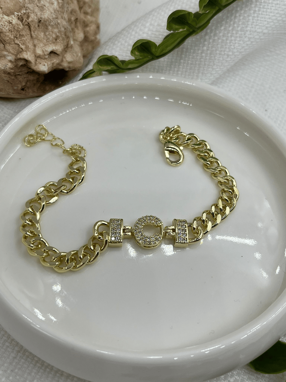 ÇELİK HARF BİLEKLİK 14K RENK