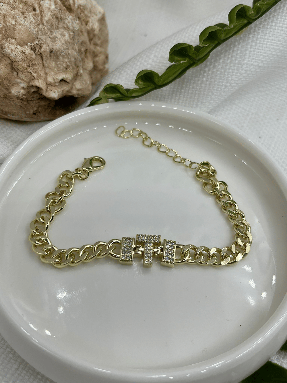 ÇELİK HARF BİLEKLİK 14K RENK