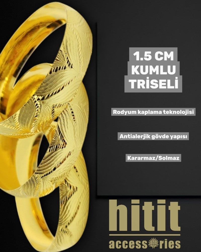 1.5 CM KUMLU TRİSELİ BİLEZİK