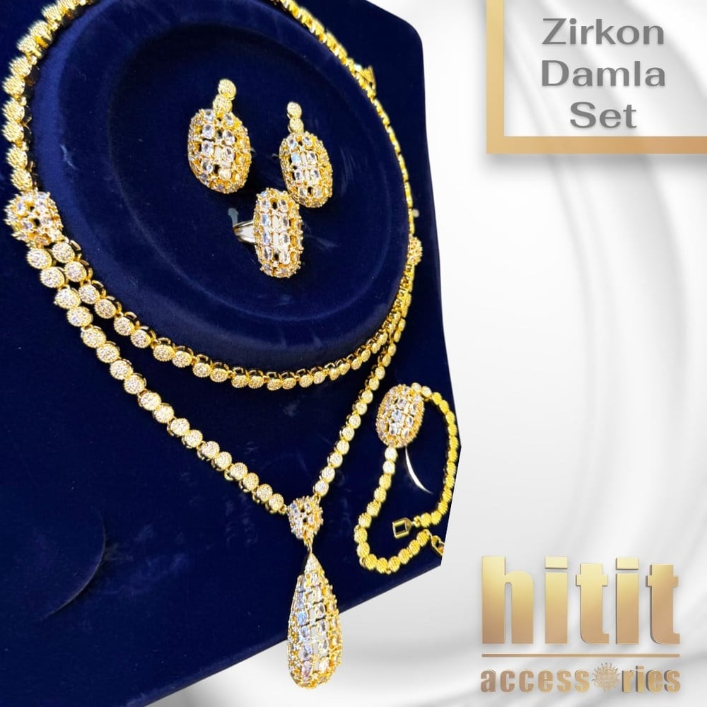 ZİRKON TAŞLI DAMLA MODEL SET