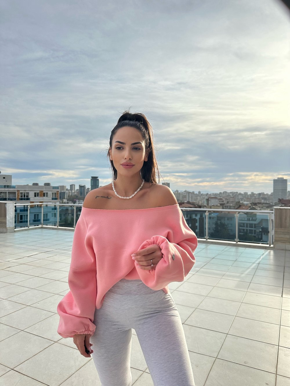 Somon pembe kayikyaka Swaetshirt