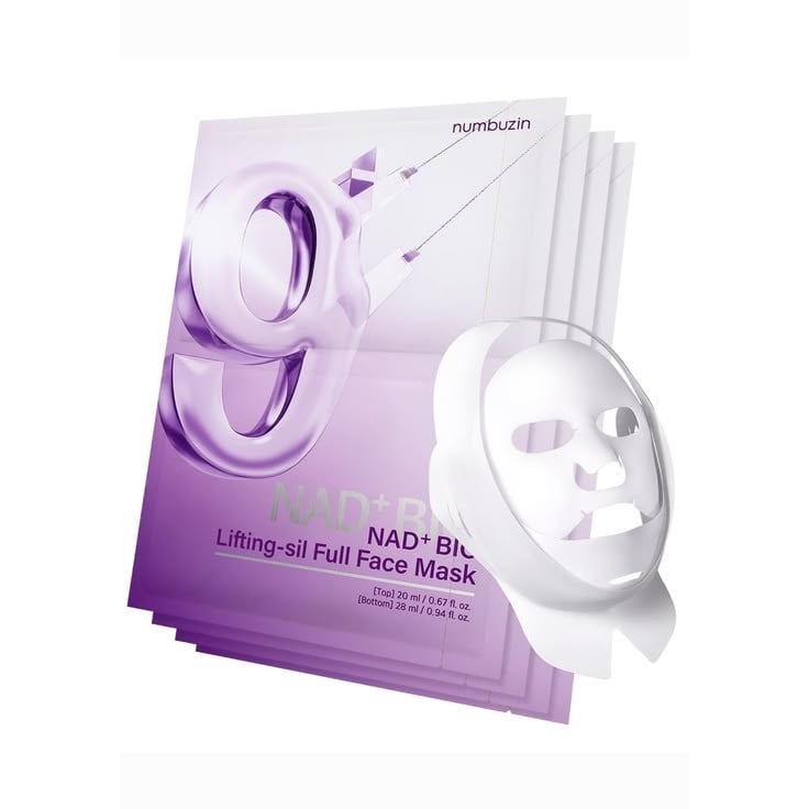 NUMBUZIN No. 9 NAD Bio Lifting-sil Full Face Pack Sheet (4ea+GWP) (NAD+ ve Peptit İçeren, Sıkılaştırıcı, Yüz Hatlarını Yukarı Taşıyan ve Kırışıklık Karşıtı Yüz Maskesi) 4 Adet