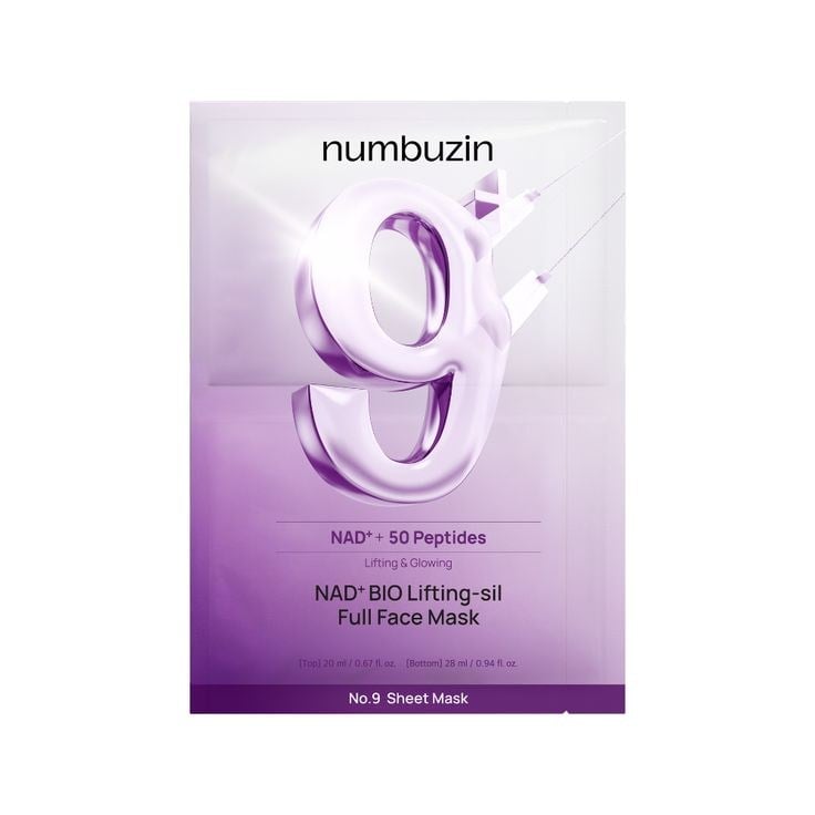 NUMBUZIN No. 9 NAD Bio Lifting-sil Full Face Pack Sheet (4ea+GWP) (NAD+ ve Peptit İçeren, Sıkılaştırıcı, Yüz Hatlarını Yukarı Taşıyan ve Kırışıklık Karşıtı Yüz Maskesi) 4 Adet