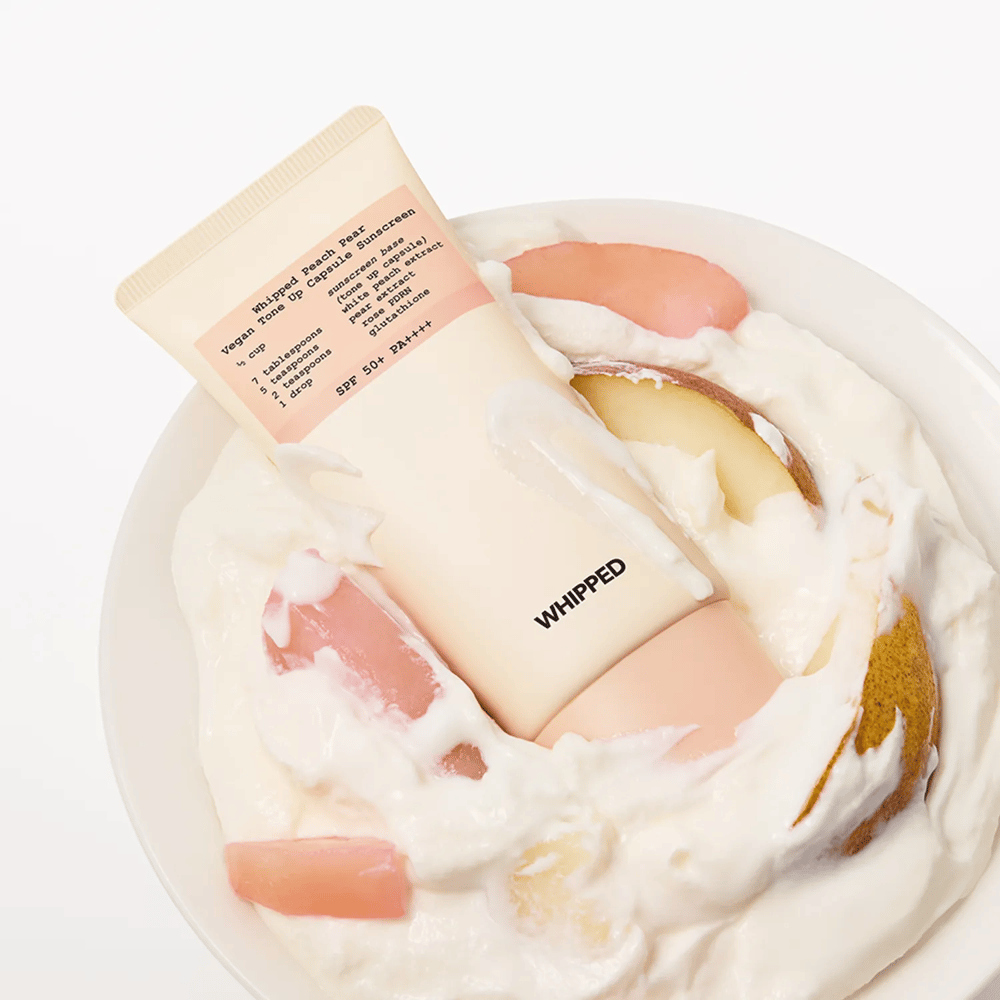 WHIPPED Peach Pear Vegan Tone-up Capsule Sunscreen 50ml (Cilt Tonu Eşitleyici ve Aydınlatıcı Canlandırıcı Güneş Kremi)