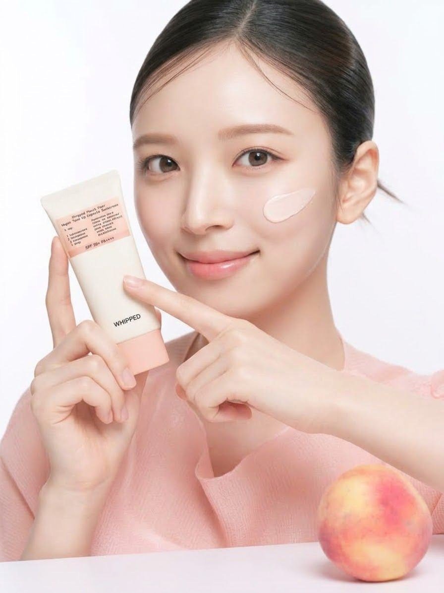 WHIPPED Peach Pear Vegan Tone-up Capsule Sunscreen 50ml (Cilt Tonu Eşitleyici ve Aydınlatıcı Canlandırıcı Güneş Kremi)