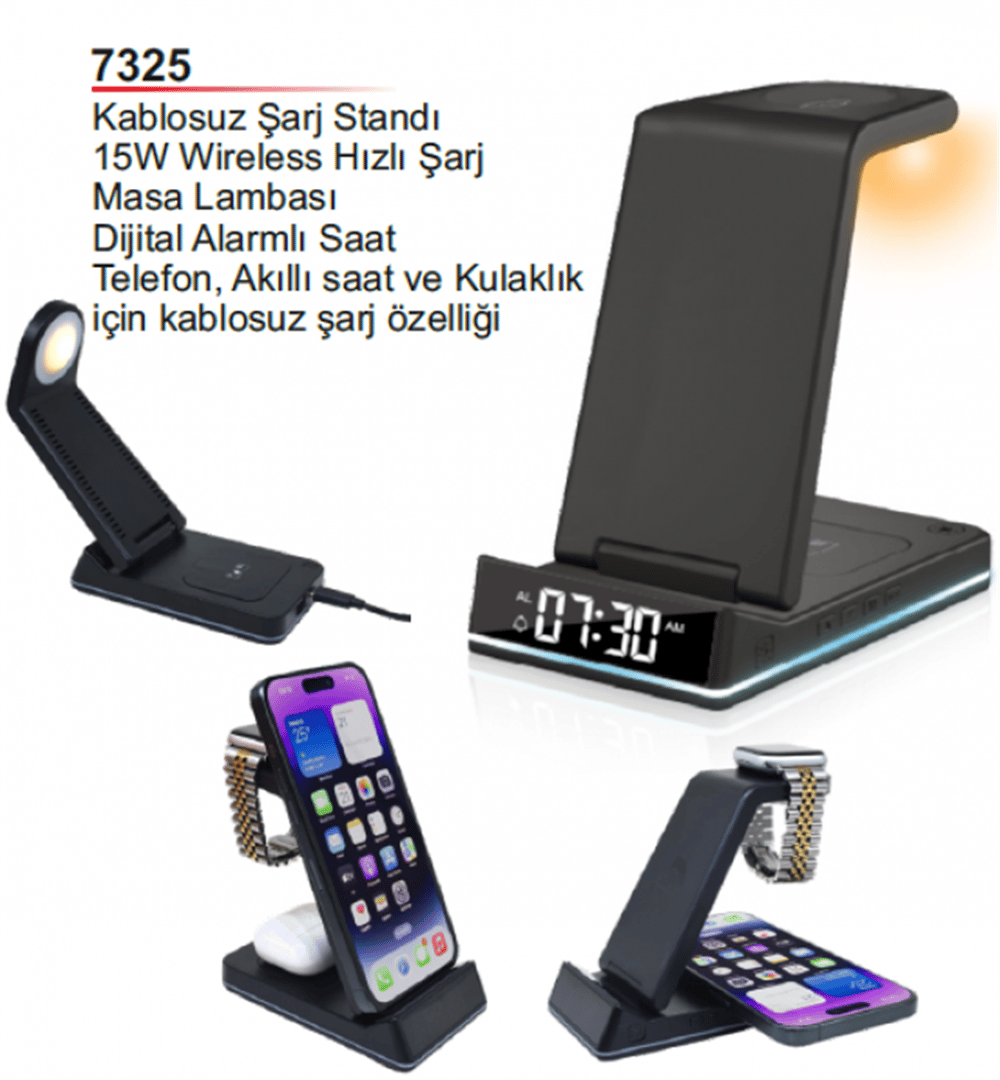 Çok Fonksiyonlu Kablosuz Şarj Standı