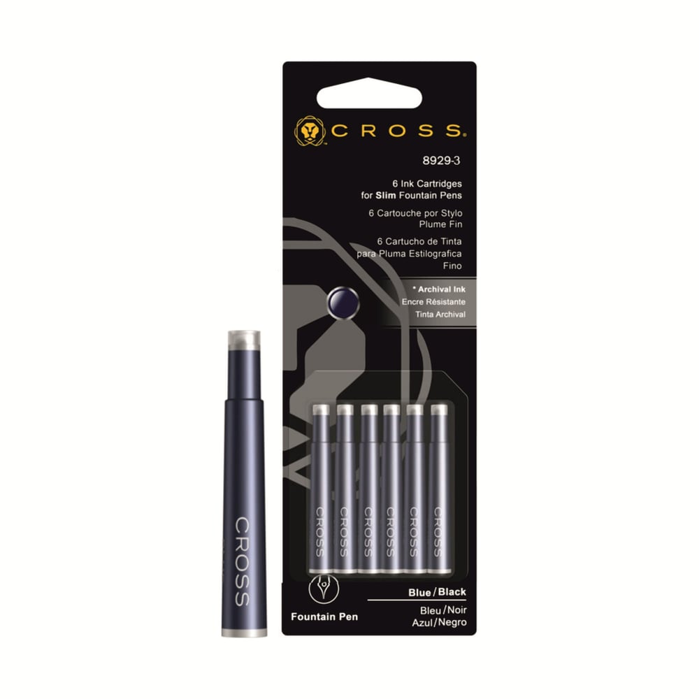 CROSS 8929-3 SLİM KARTUŞ MAVİ-SİYAH 6LI BLİSTER