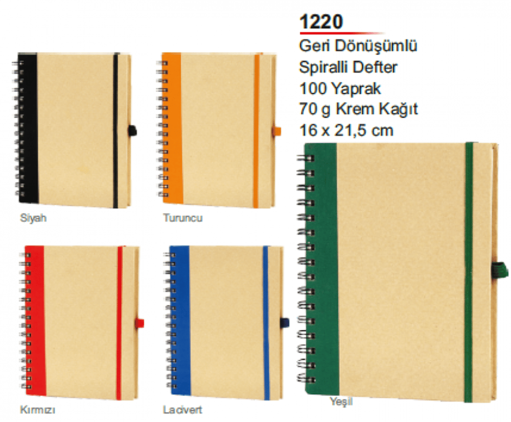Geri Dönüşümlü Spiralli Defter