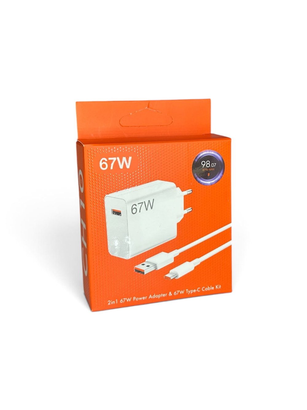 67W Hızlı Şarj Adaptörü + Type-C Kablolu Hızlı Şarj Cihazı 2'li Set