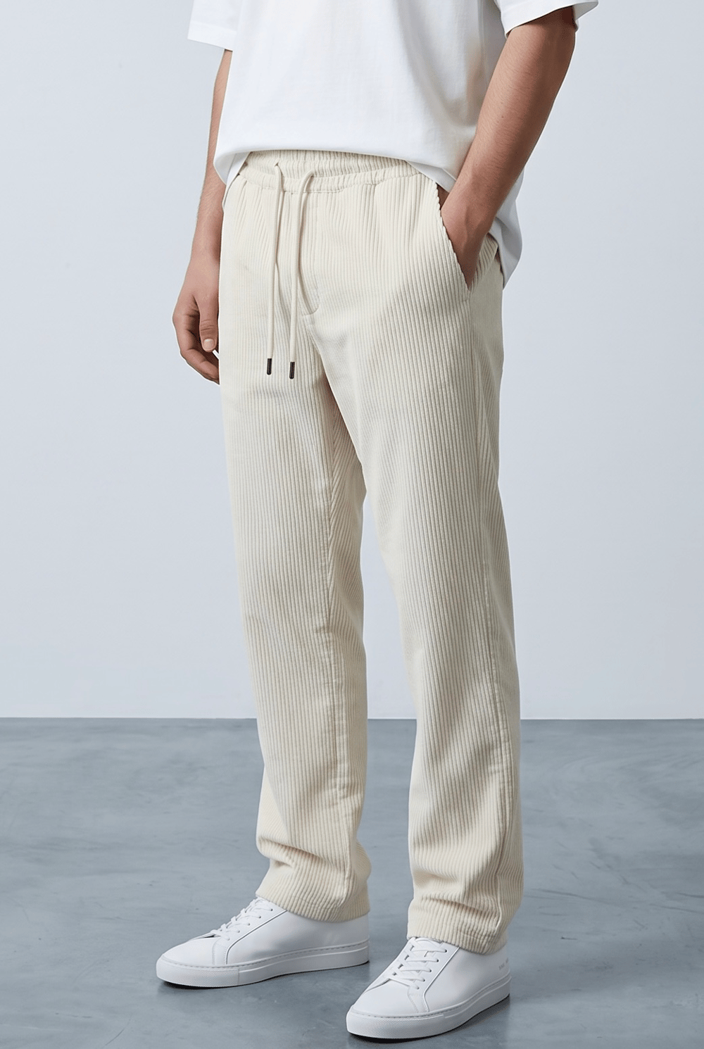 BEJ KADİFE KUMAŞ PANTOLON 5044