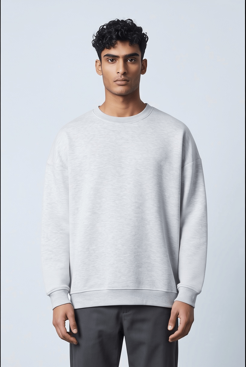 KARMELAJ BİSİKLET YAKA BASİC SWEATSHİRT 7008