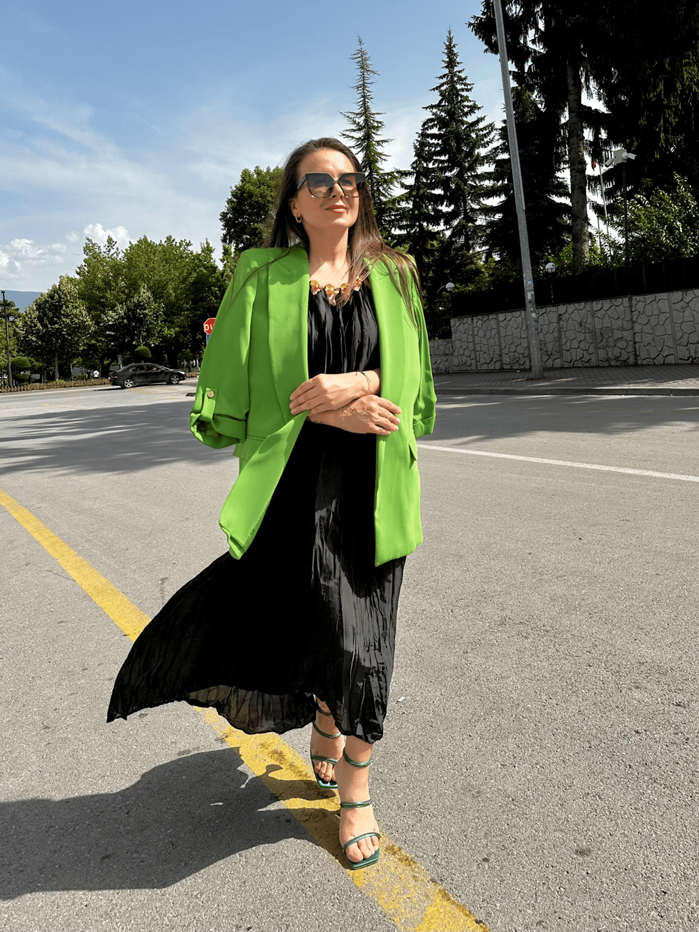 Orijinal Marka Yeşil Blazer Ceket-STANDART