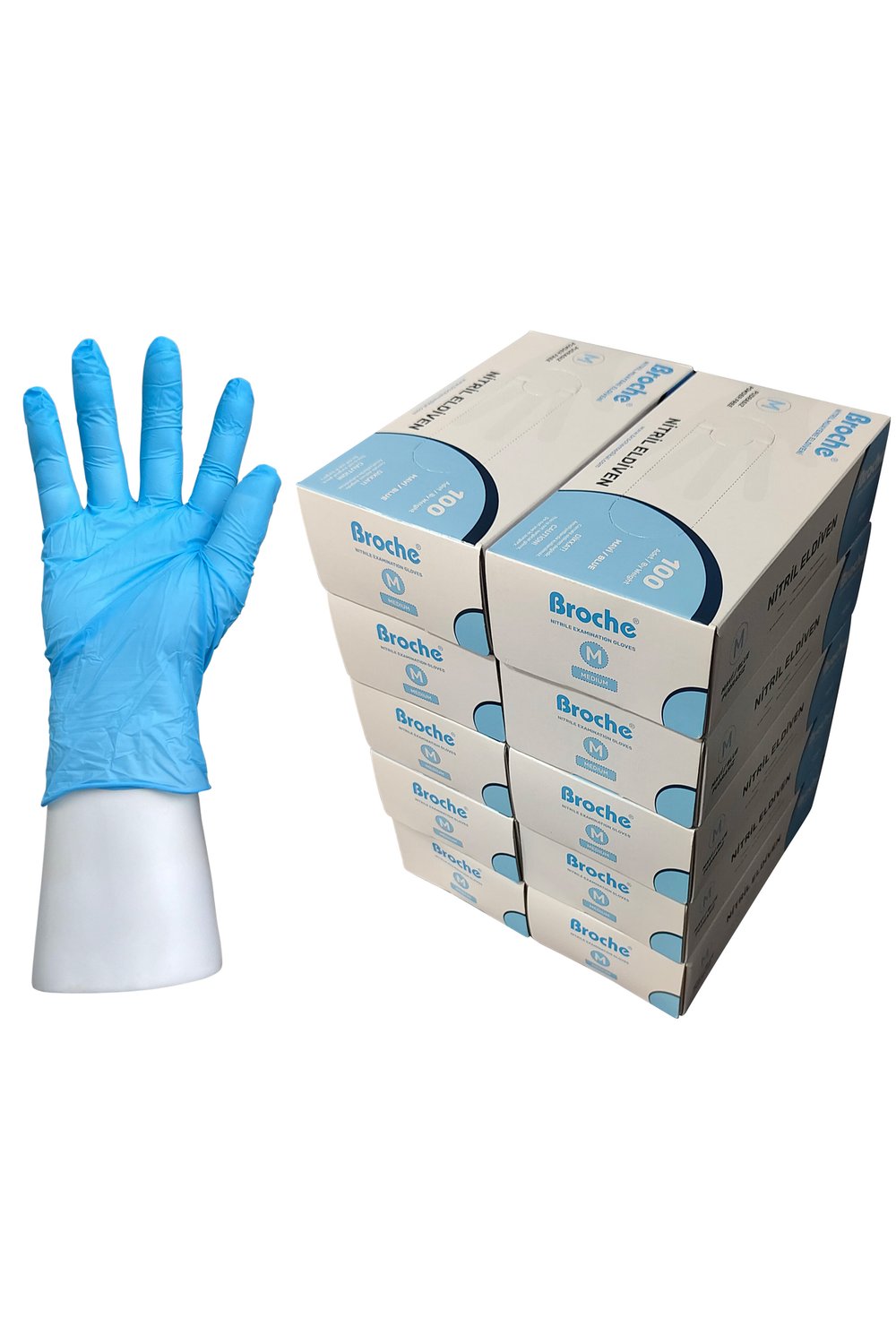 PUDRASIZ MAVİ NİTRİL ELDİVEN M BEDEN 10'LU PAKET