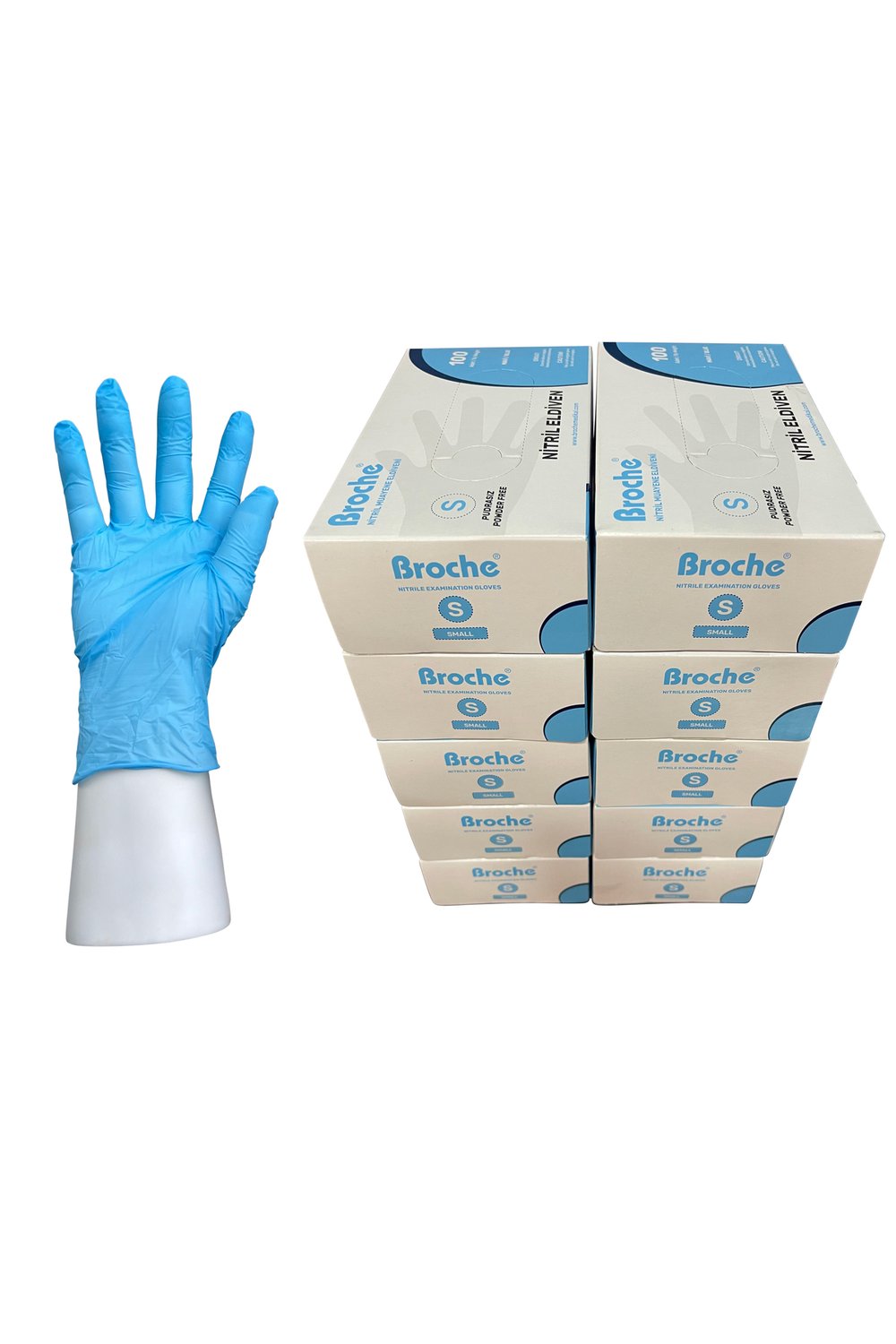 PUDRASIZ MAVİ NİTRİL ELDİVEN S BEDEN 10LU PAKET