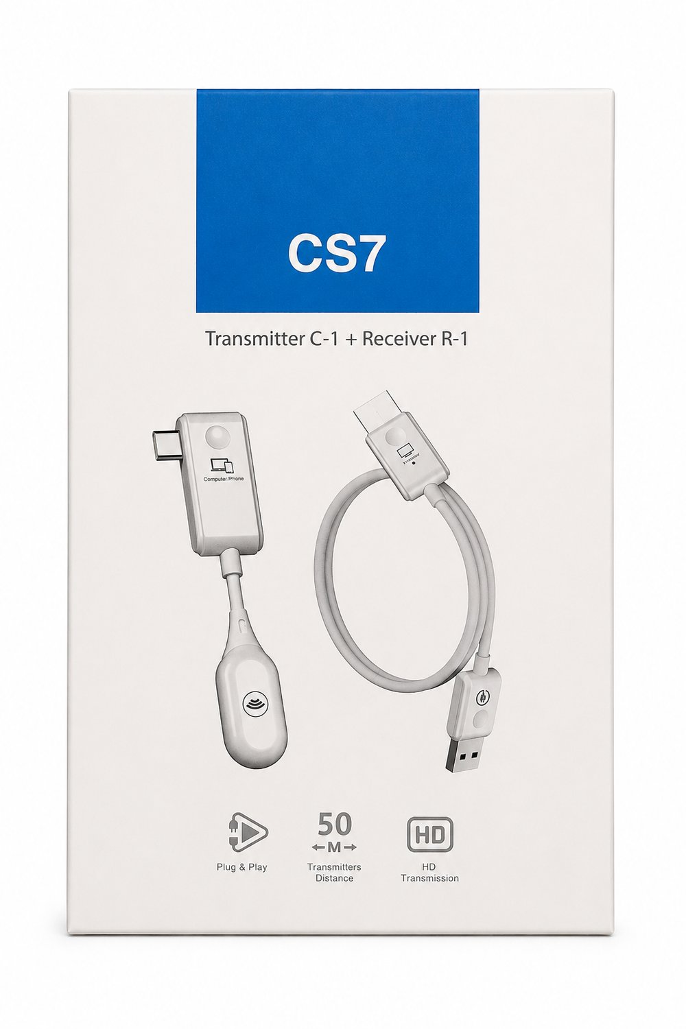 CS7 Transmitter C-1 + Receiver R-1 Kablosuz Ses Aktarım Seti