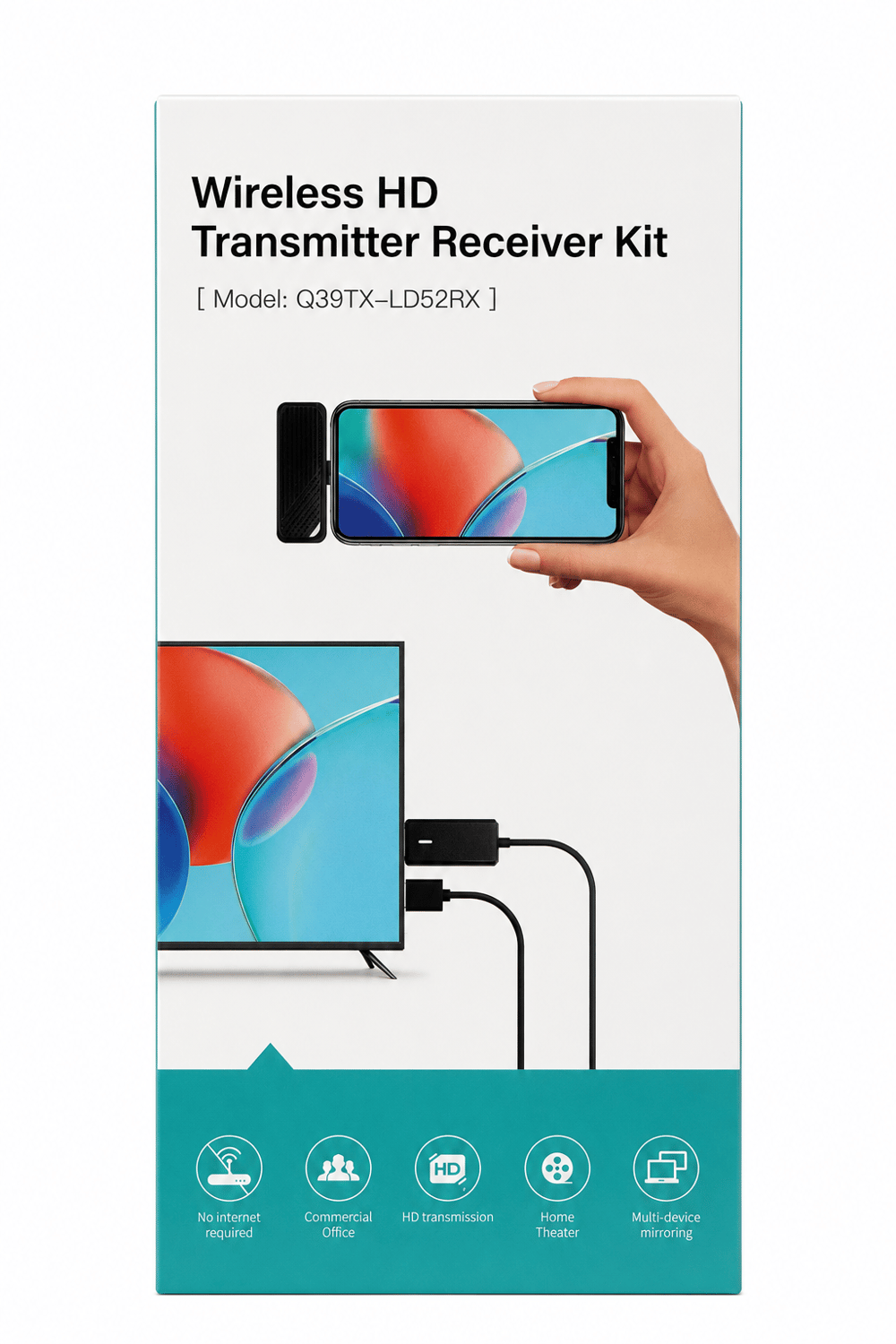 Wireless HD Kablosuz Görüntü Aktarım ve Ekran Yansıtma Seti