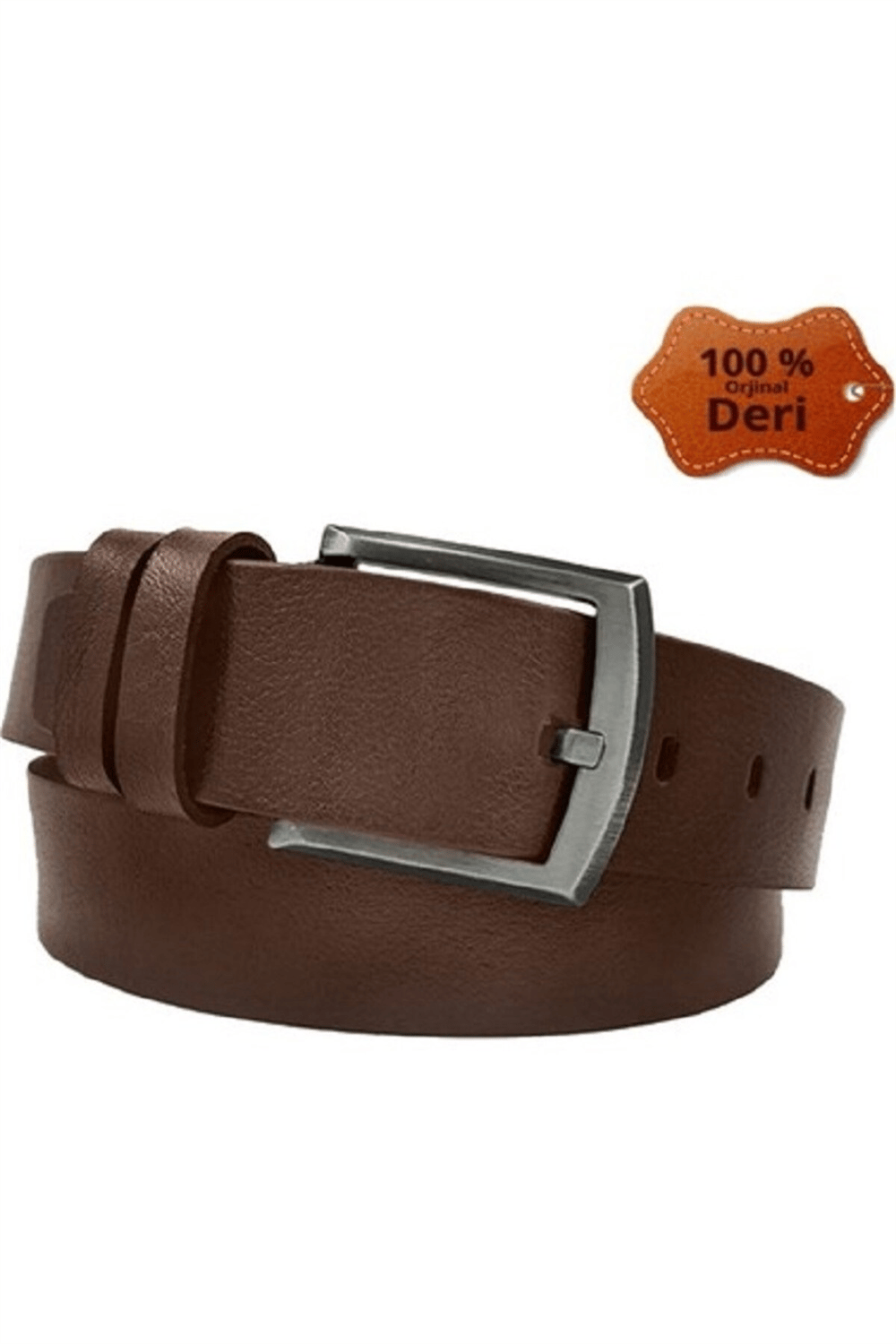 %100 Hakiki Manda Derisi Kalın Kaliteli Tokalı Kemer – 4.5 cm Genişlik - Kot Kemeri