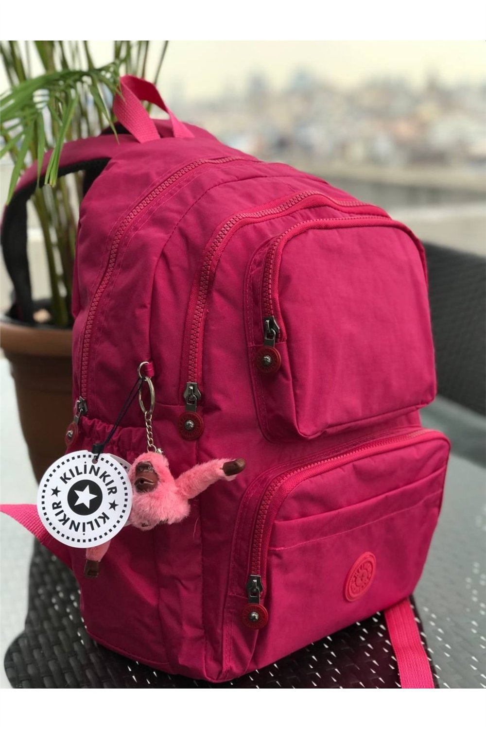 Pembe Su Geçirmez Krinkıl Kumaş Çanta