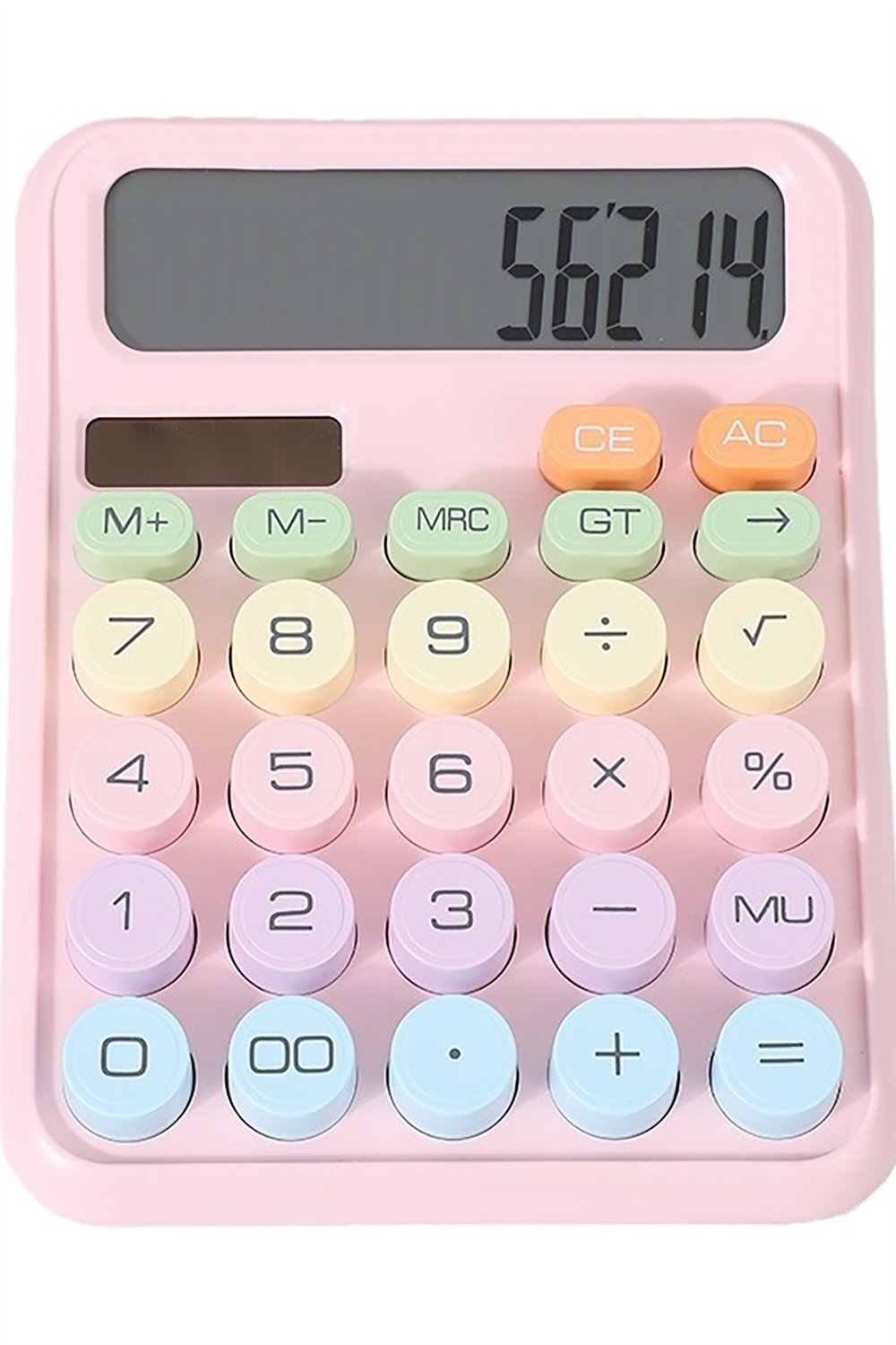 Pinterest Hesap Makinesi Güneş Enerjili ve Pilli-Pembe Renk