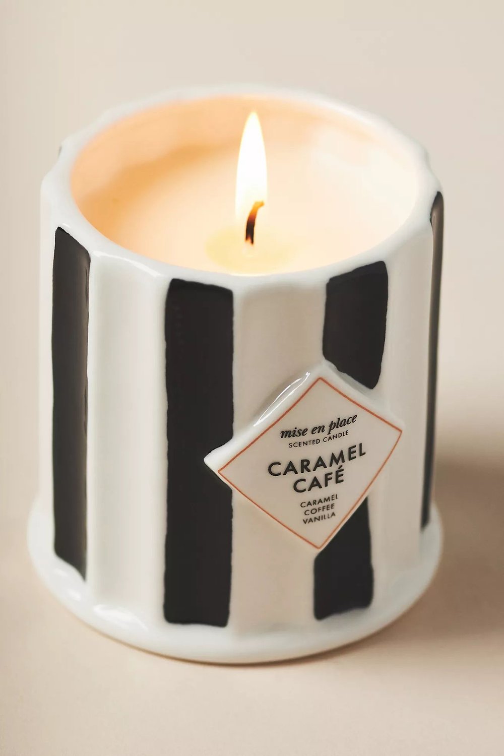 Anthropologie mise en place Gourmand Caramel Cafe Ceramic Candle