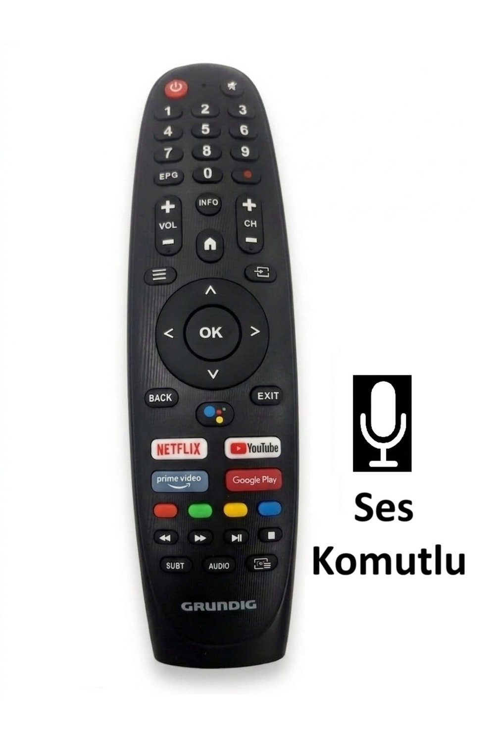 Grundig Orjinal Ses Komutlu Bluetooth Android TV Kumandası - Netflix / Youtube Tuşlu