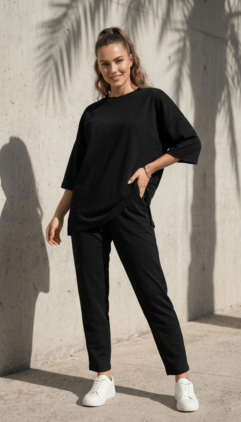 Kacın Oversize Kesim Kısa Kol Basic Modal İkili Takım