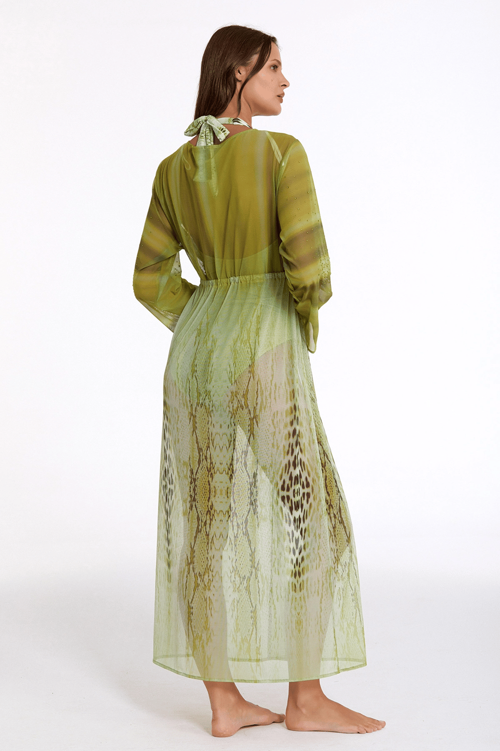 Argento 2106-3025 Kadın Önü Açık Uzun Kaftan