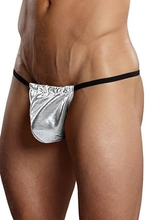 Bacio Fantazi Gümüş Renk Lame Erkek String-Tanga BC4579