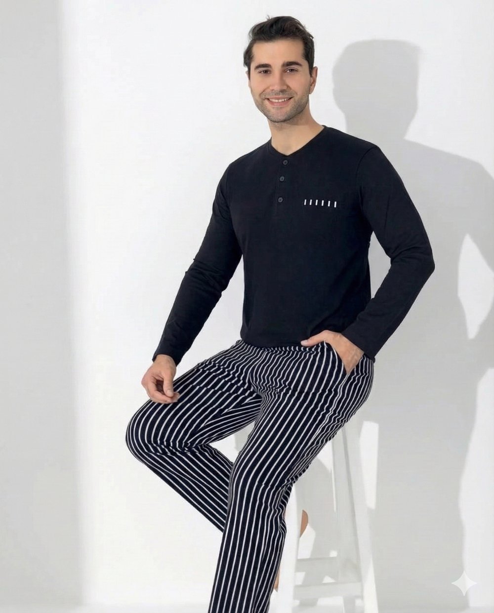 Boyraz 0405 Erkek Uzun Kol Pijama Takımı